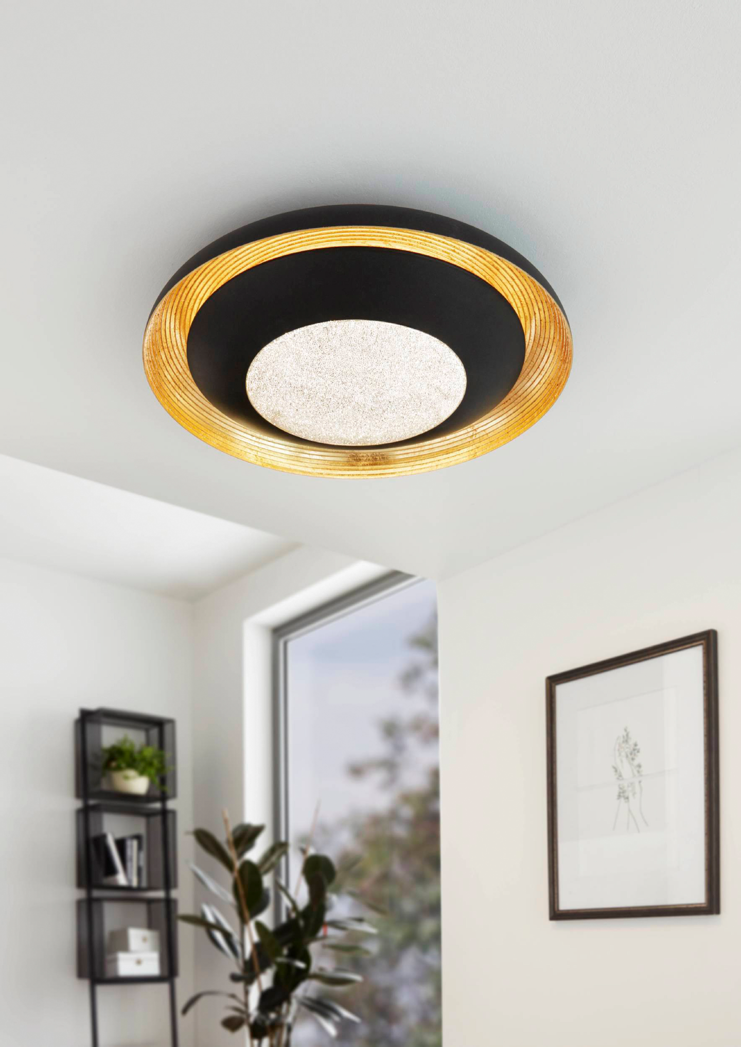 Plafondi EGLO Canicosa 2 musta/kulta