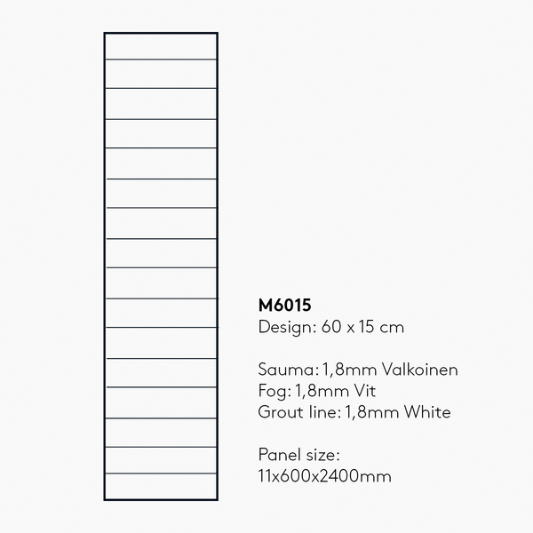 Sisustuslevy Fibo 1091-M6015 S Rhodos White