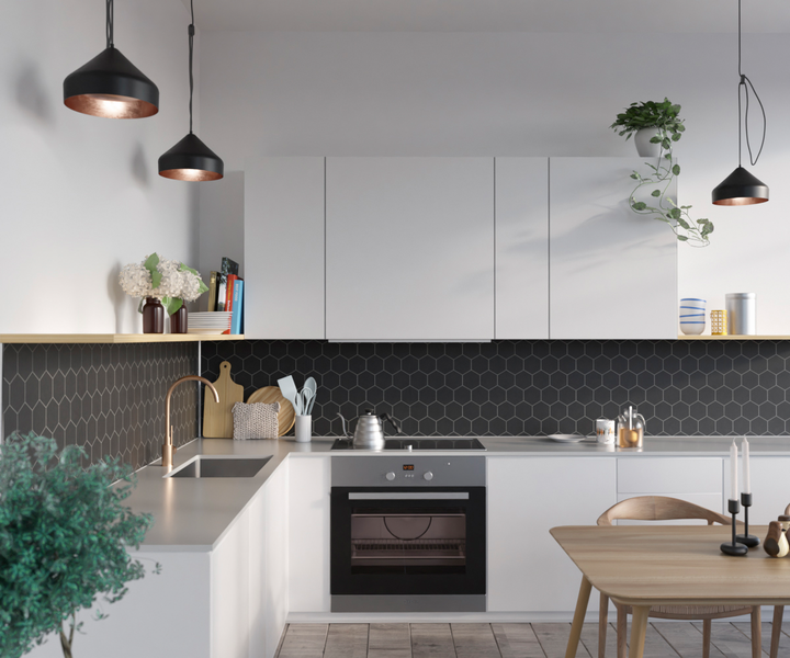 Välitilalevy Fibo 2024-KM71 S Black (Hexagon)