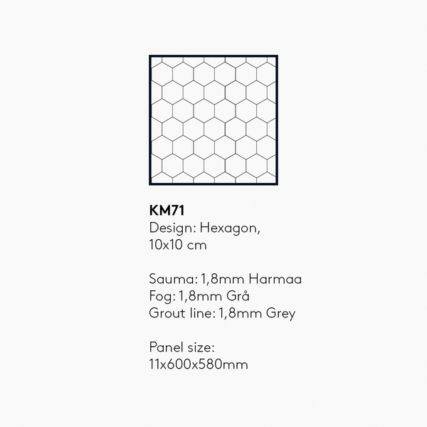 Välitilalevy Fibo 2024-KM71 S Black (Hexagon)