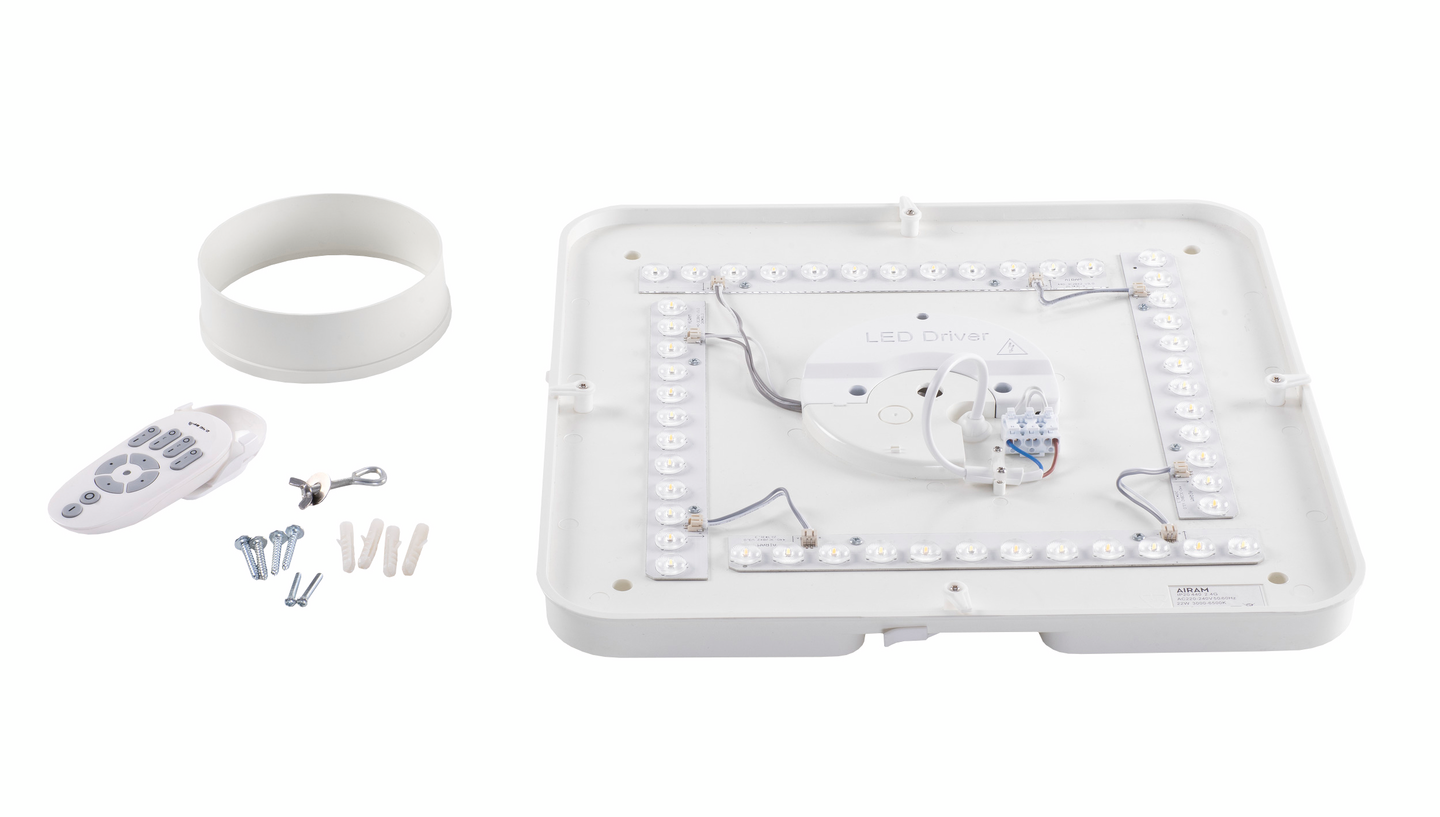 Plafondi Airam Gaia Slim Square 440 22W 2700/6500K himmennettävä