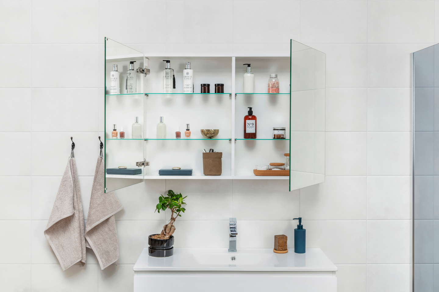 Peilikaappi Cello Sea 100cm valkoinen