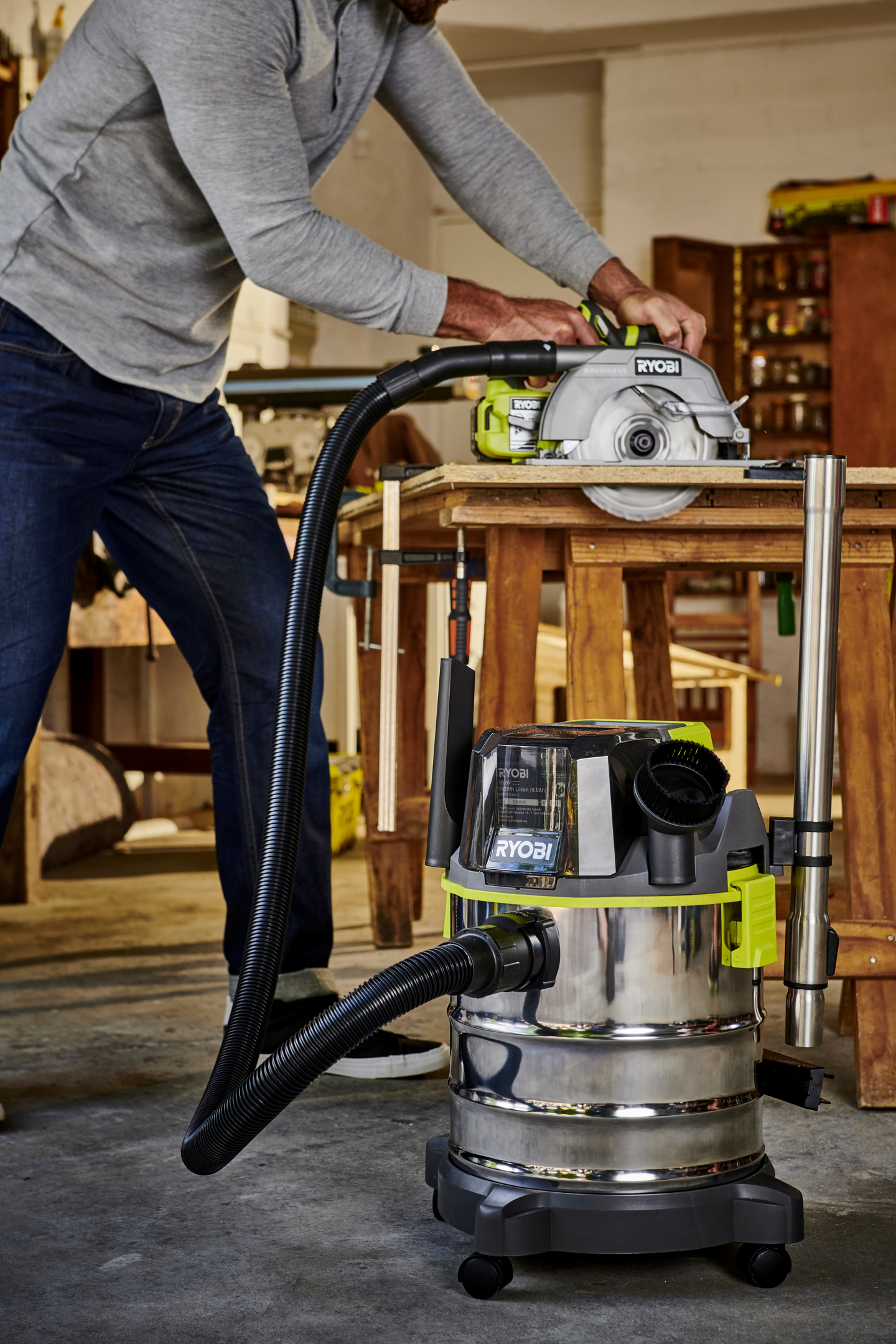 Märkä-kuivaimuri Ryobi R18WDV-0 18V ONE+ ei akkua