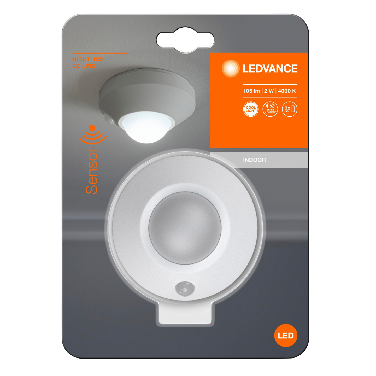 LEDLAMPA NIGHTLUX VIT TAK INKL 3ST AA BATTERI LEDVANCE