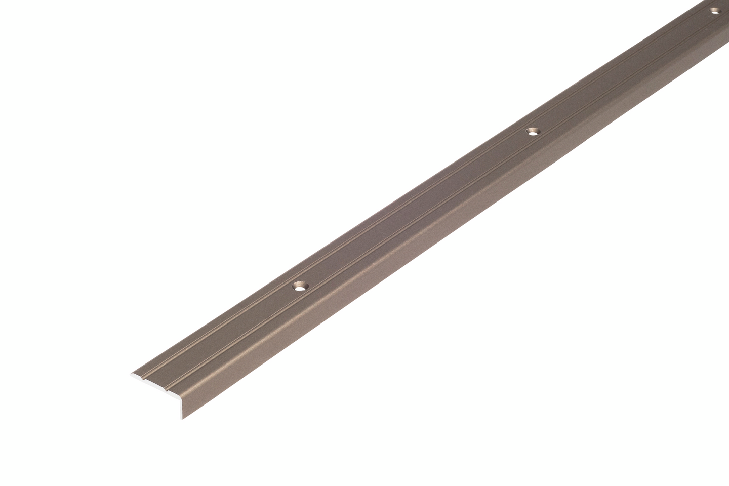 Askelkulmalista 25x10mm pronssi-anodisoitu uritettu rei’itetty 1000mm