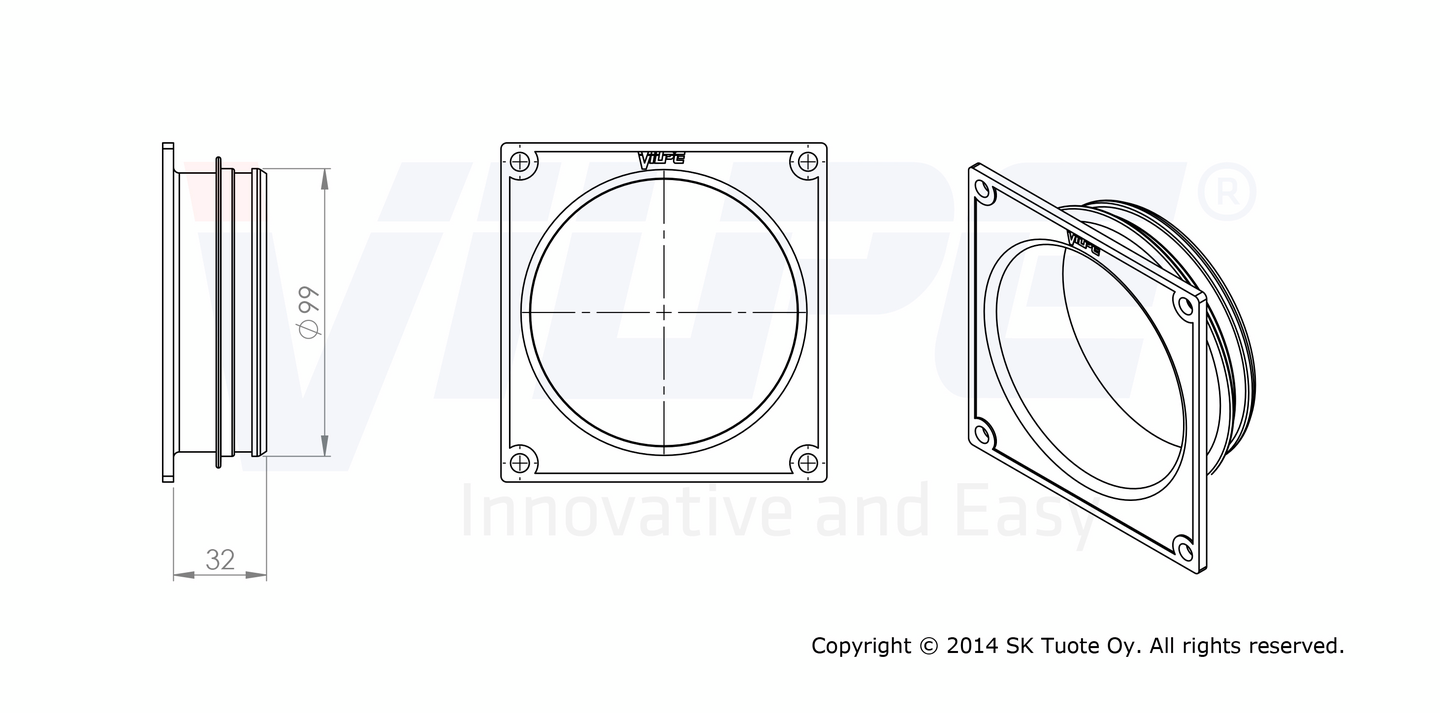 Putkiyhde VILPE monitoimi-säleikkö 100 150x150