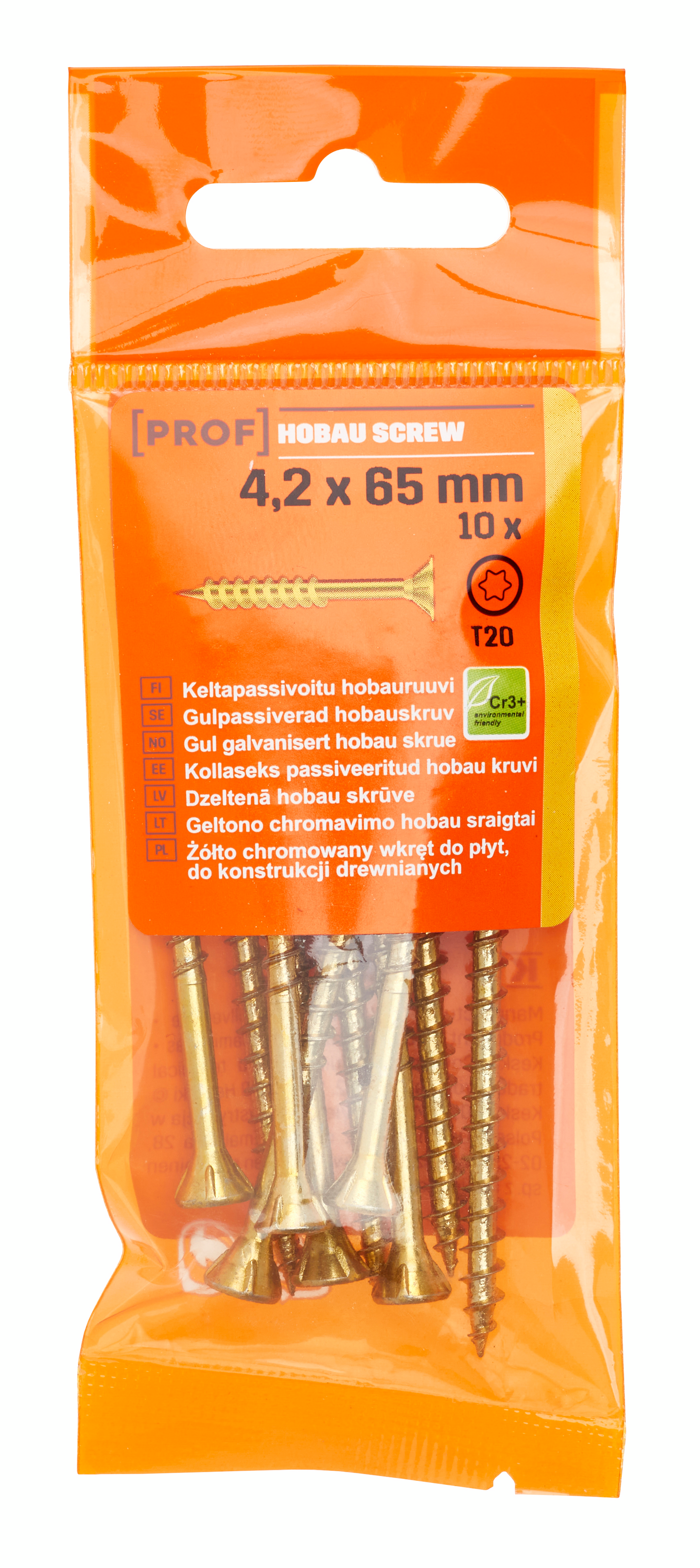 SPÅNSKIVESKRUV T20 4,2X65 10ST PROF