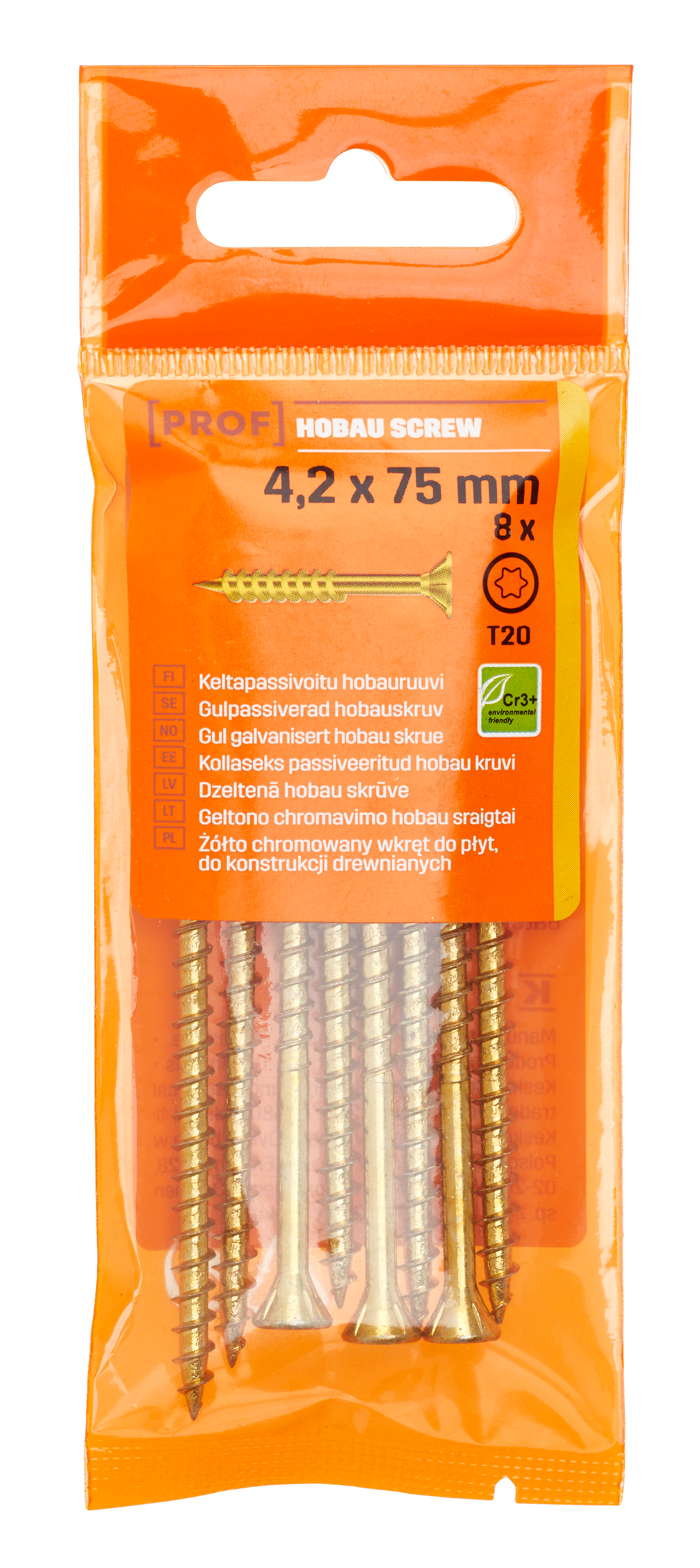 SPÅNSKIVESKRUV 4,2X75 T20 8ST PROF