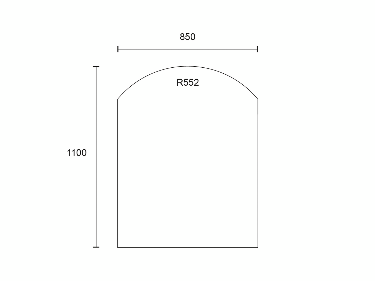 Suoja-alusta kulmikas 6x850x1100mm kirkas