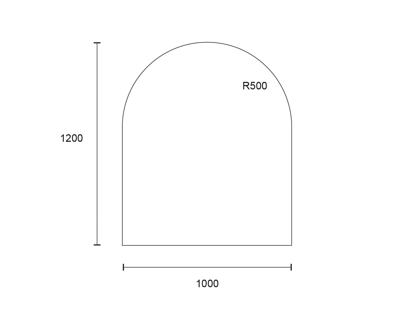 Suoja-alusta puolipyöreä 6x1000x1200mm kirkas