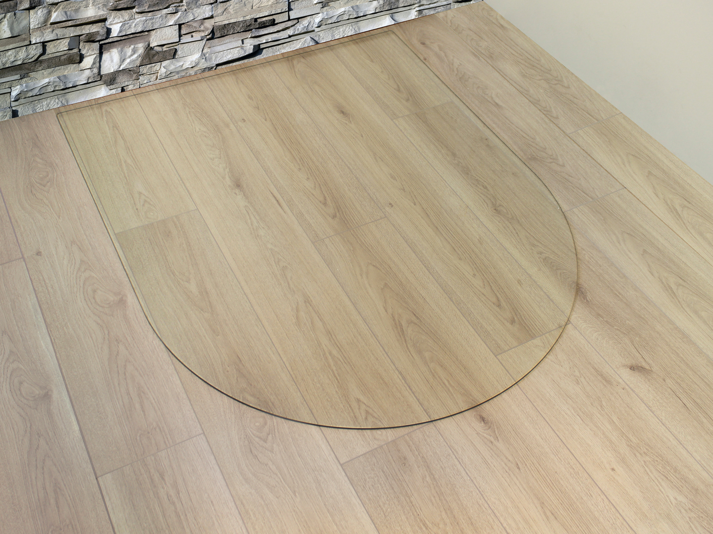 Suoja-alusta puolipyöreä 6x1000x1200mm kirkas