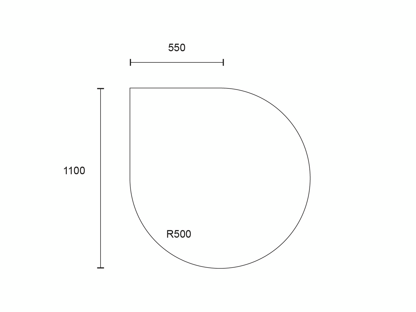 Suoja-alusta pisara 6x1100x1100mm kirkas
