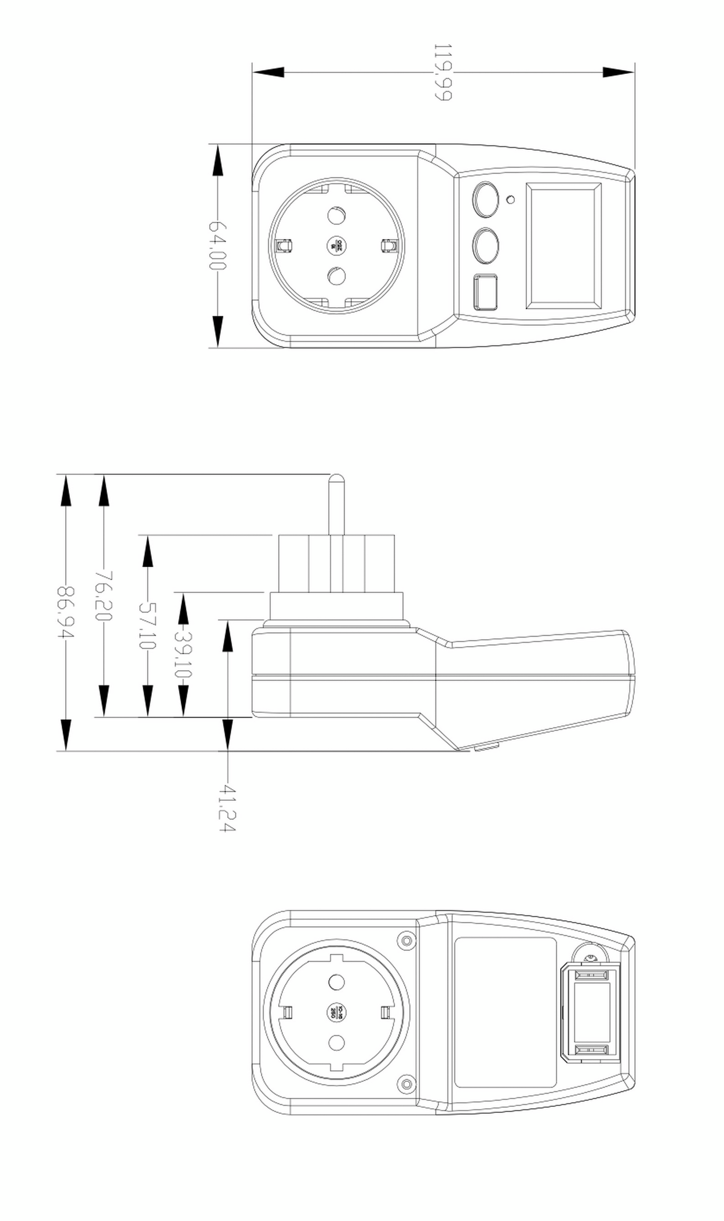 Energiamittari OPAL monitoimi pistorasiaan