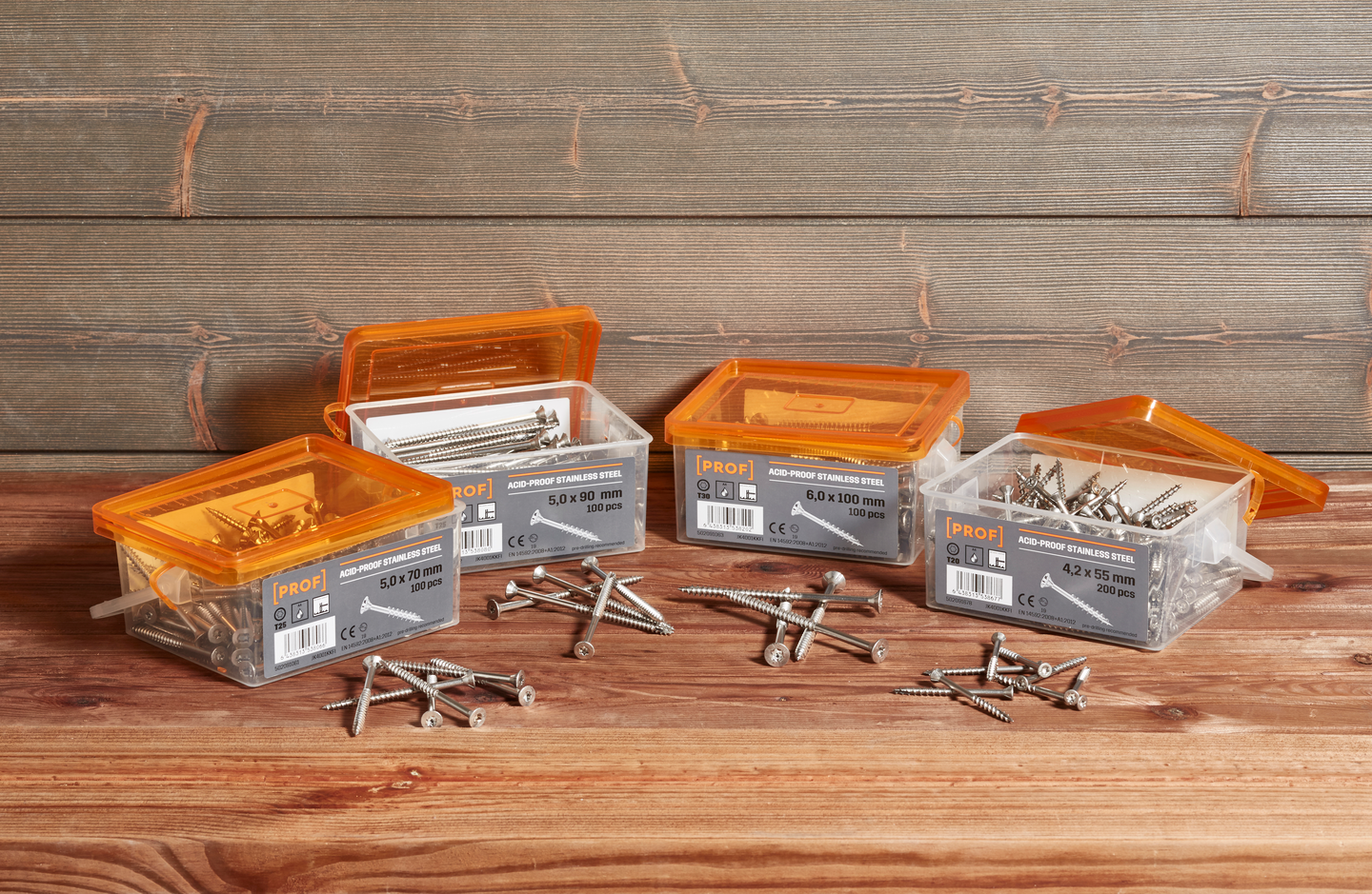 Laituriruuvi PROF 5x70 T25 haponkestävä A4 100kpl