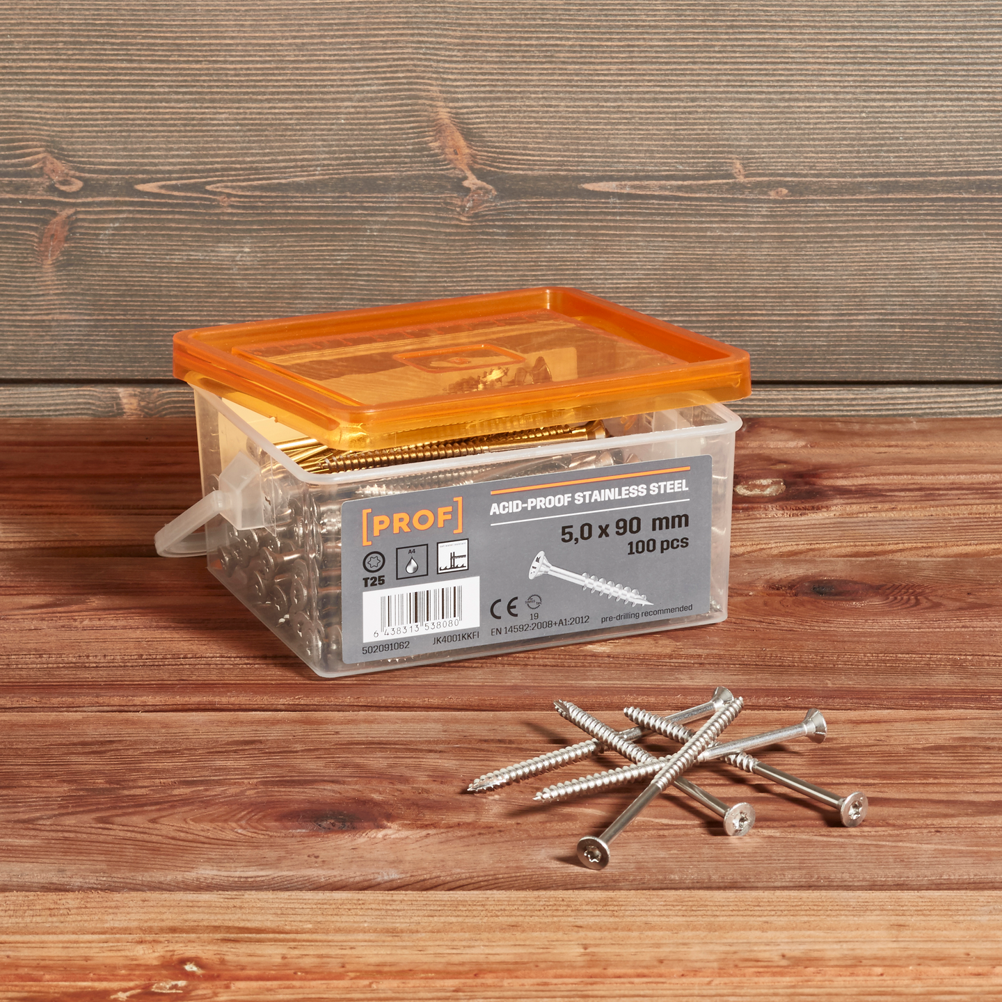 Laituriruuvi PROF 5x90 T25 haponkestävä A4 100kpl