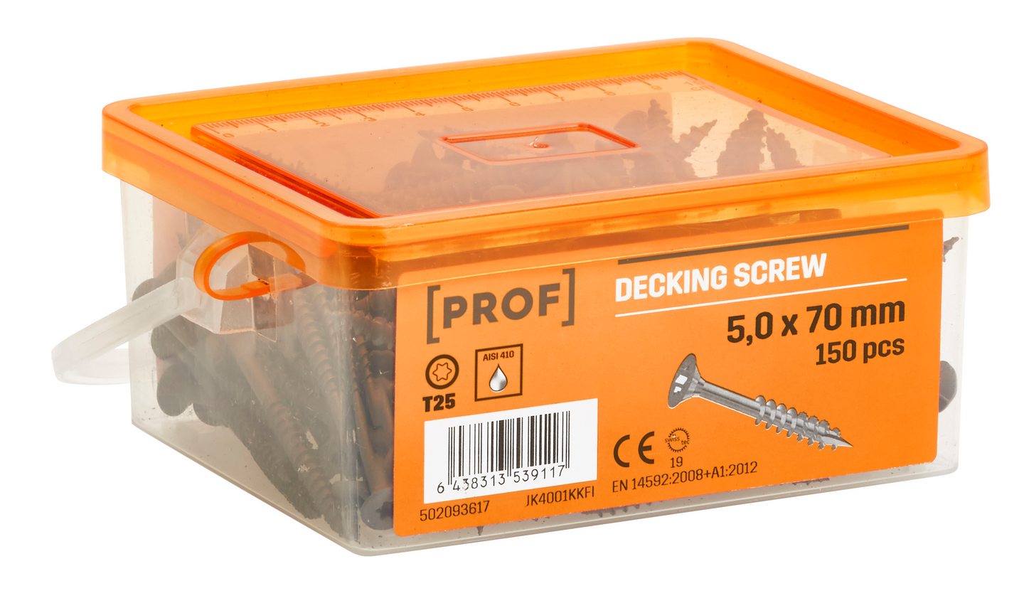 Terassiruuvi PROF 5x70 rst T25 harmaa 150kpl