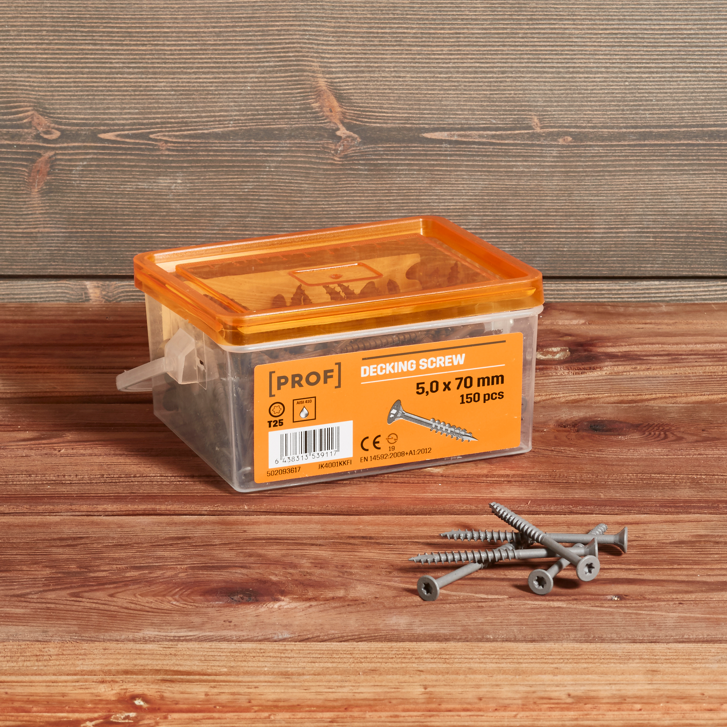 Terassiruuvi PROF 5x70 rst T25 harmaa 150kpl