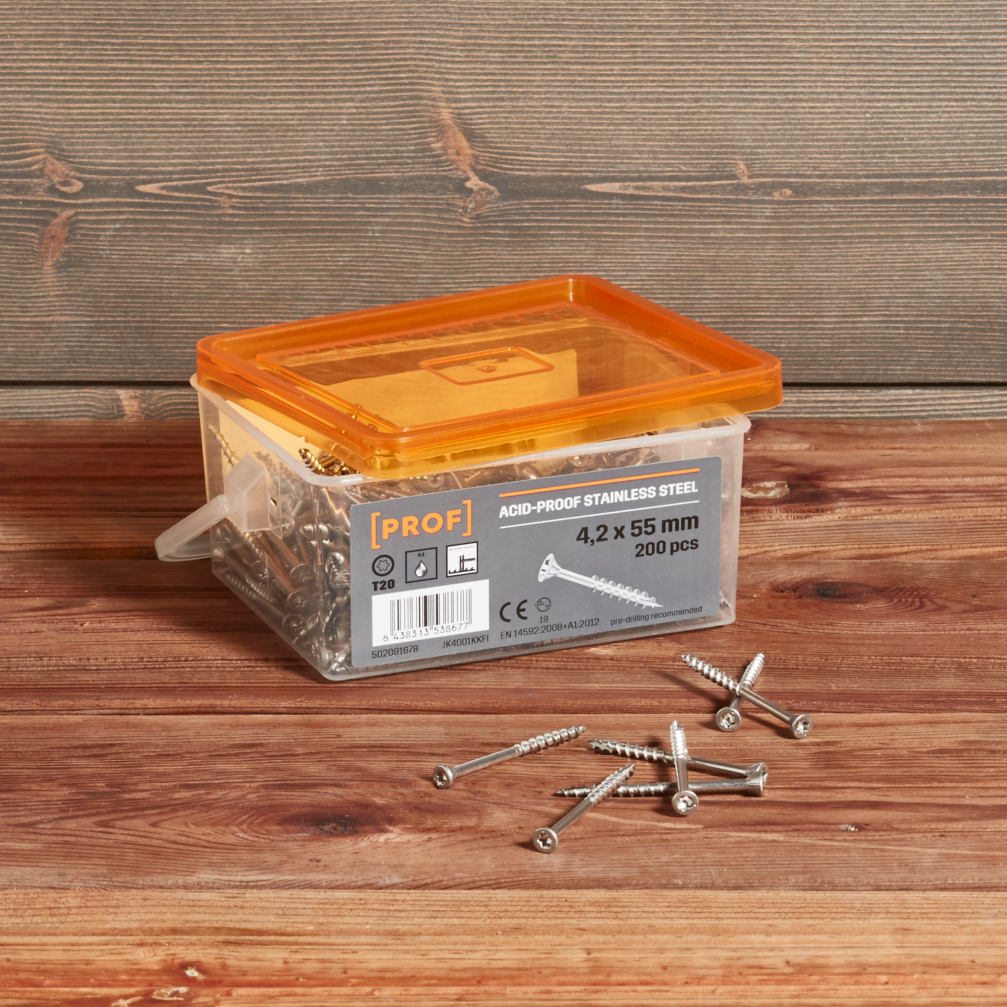 Laituriruuvi PROF 4,2x55 T20 haponkestävä A4 200kpl