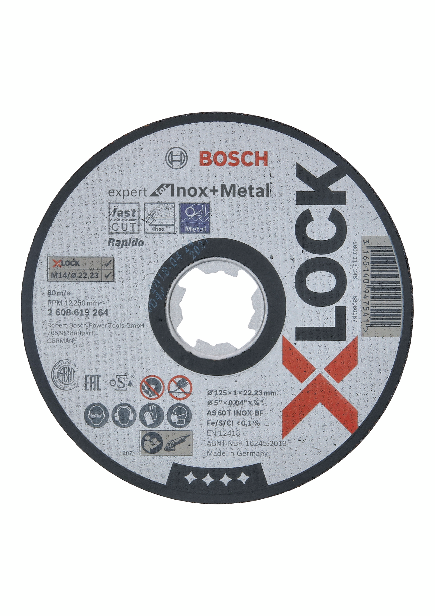 Katkaisulaikka Bosch X-LOCK metalli + Inox 125x1x22,23mm