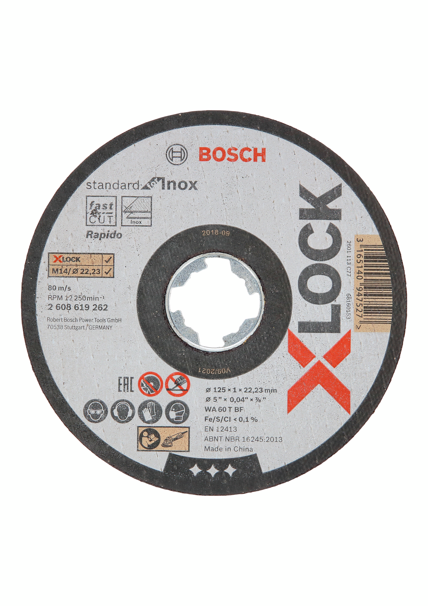 Katkaisulaikka Bosch X-LOCK Standard for Inox 125x1x22,23mm