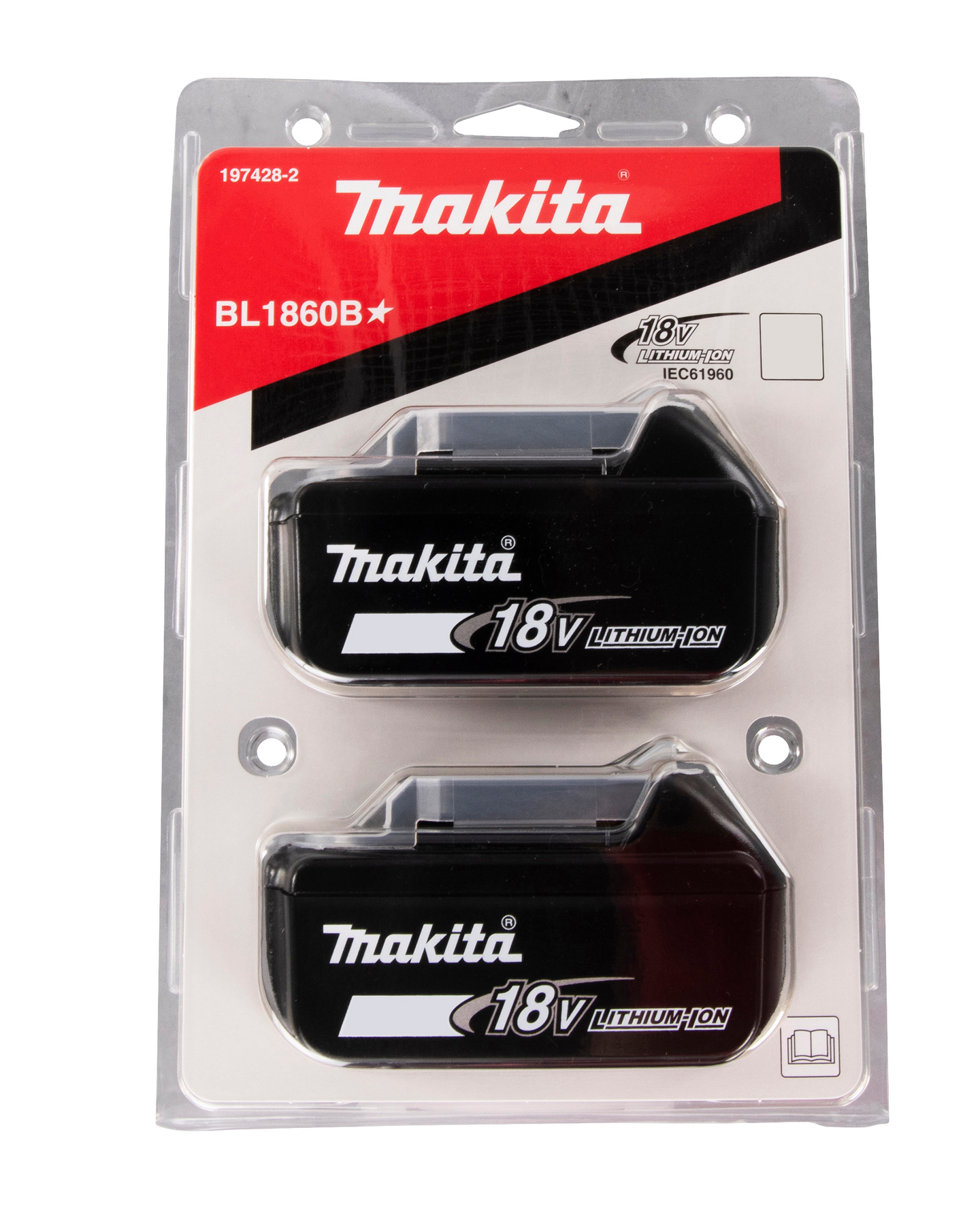 Vara-akku Makita BL1860B 18V LXT 6,0Ah 2kpl