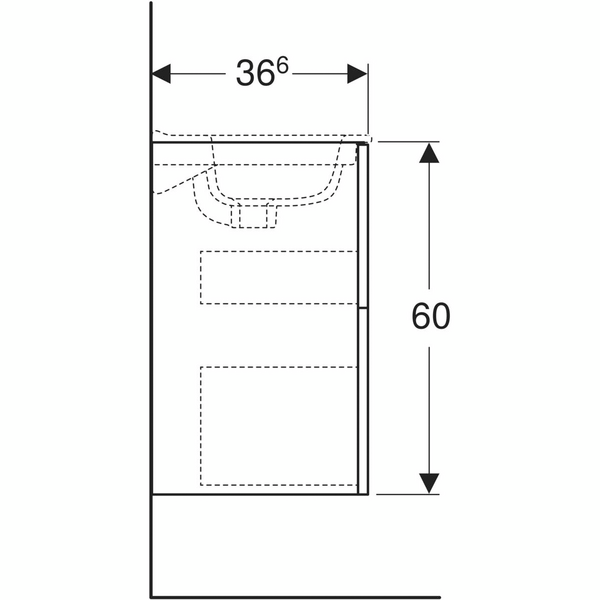 Allaskaappi IDO Elegant L60 K60 S36,6cm Compact musta
