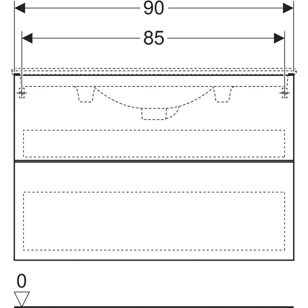Allaskaappi IDO Elegant L90 K60 S36,6cm Compact musta