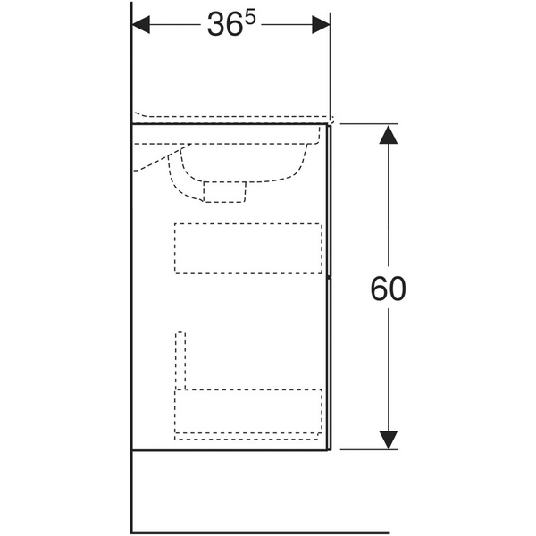 Allaskaappi IDO Elegant L90 K60 S36,6cm Compact musta