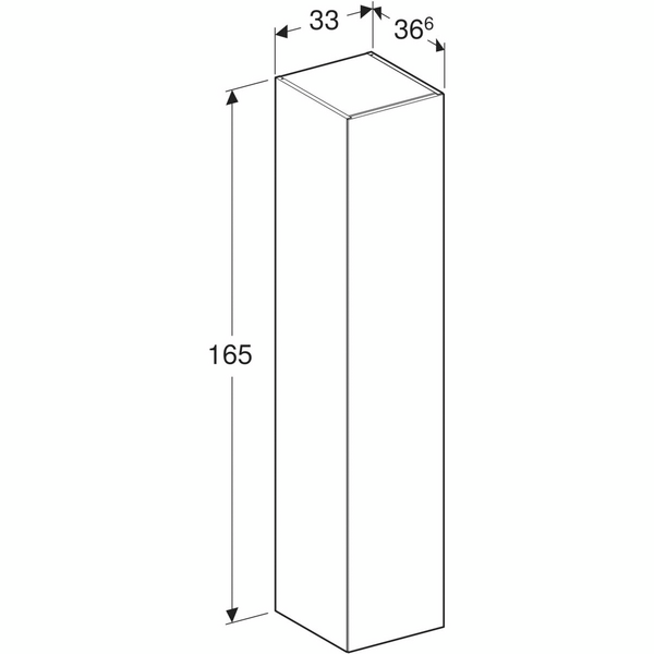 Korkea kaappi IDO Elegant L33 K165 S36,6cm musta