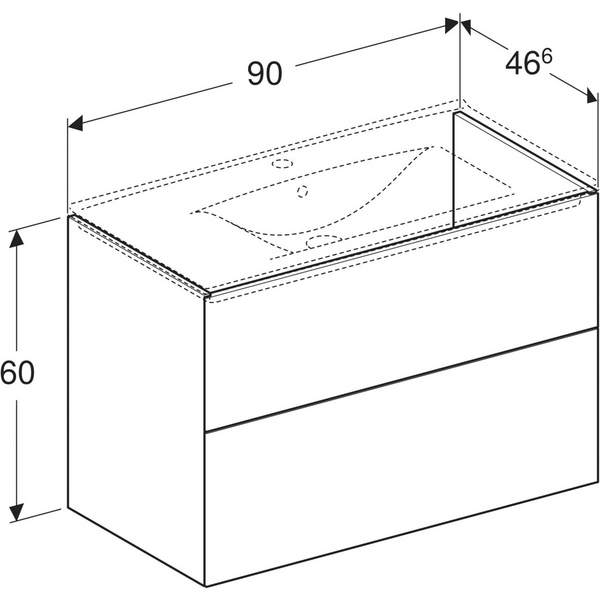 Allaskaappi IDO Elegant L90 K60 S46,6cm tummanharmaa