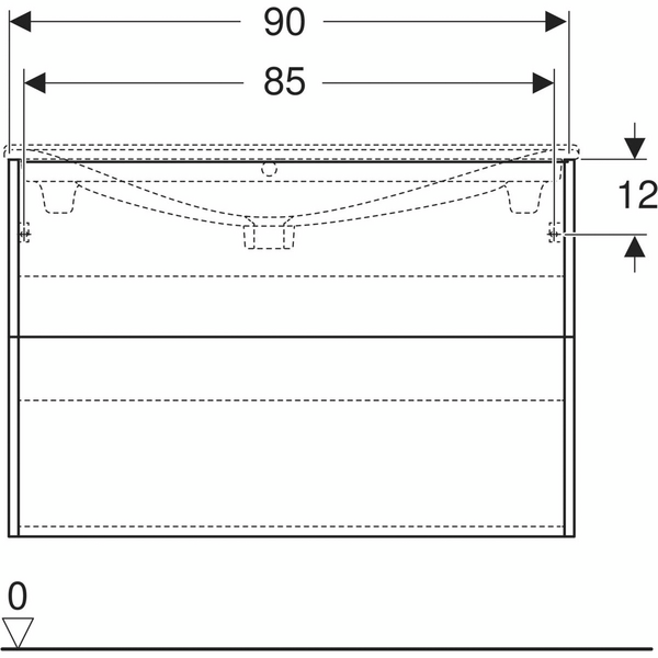 Allaskaappi IDO Elegant L90 K60 S46,6cm tummanharmaa