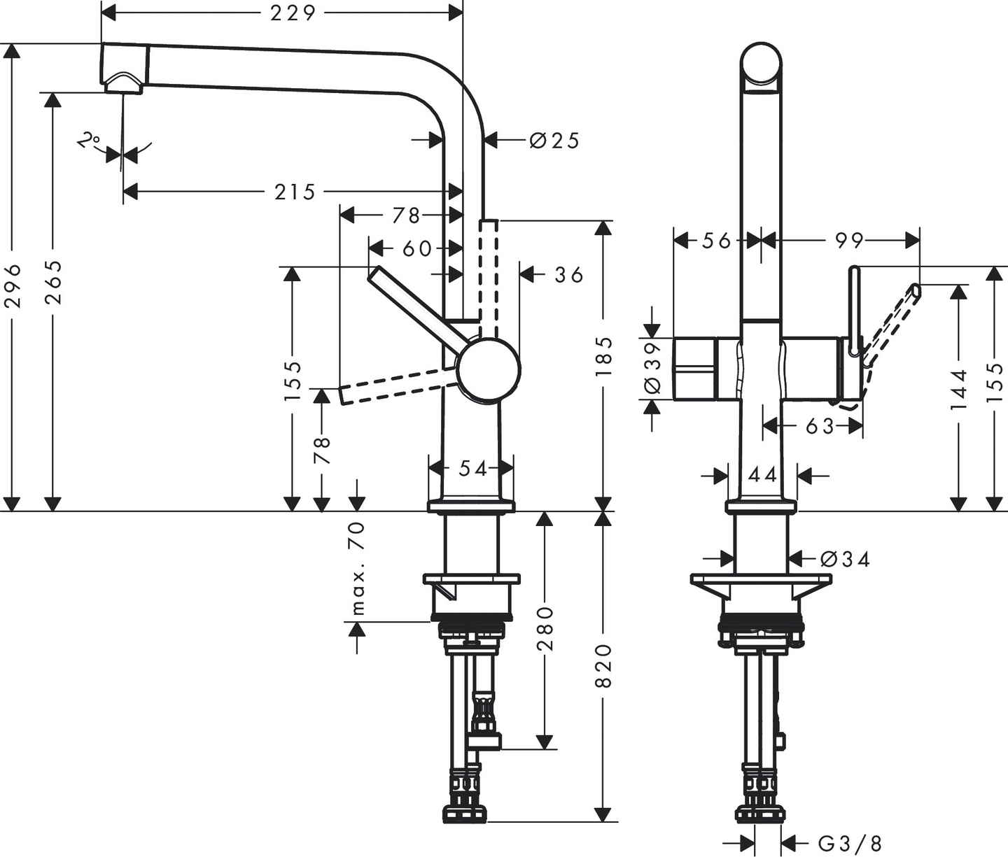 Keittiöhana Hansgrohe 72827000 Talis M54 270 pkv
