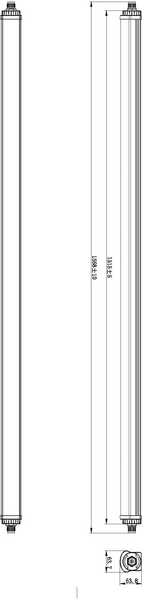 Yleisvalaisin PROF Easyproof led 50W 840 6000lm 1500mm IP65