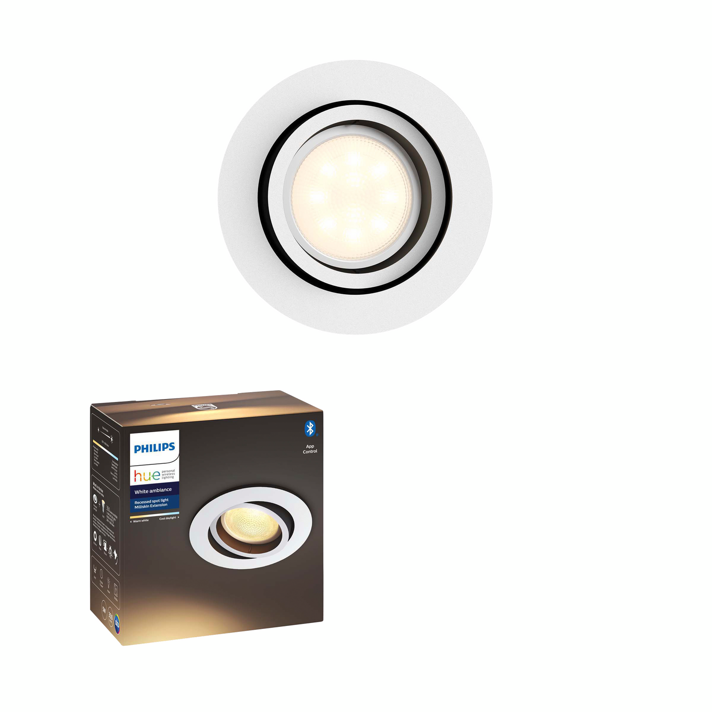 Uppospotti Philips Hue Milliskin valkoinen 5W 350lm