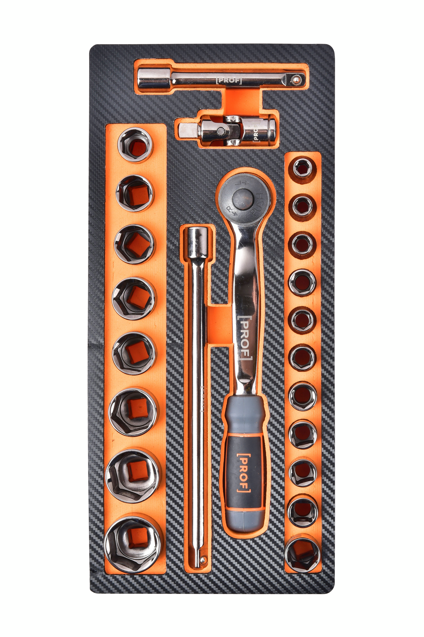 Hylsysarja PROF 1/2in vaunuun 23-osainen