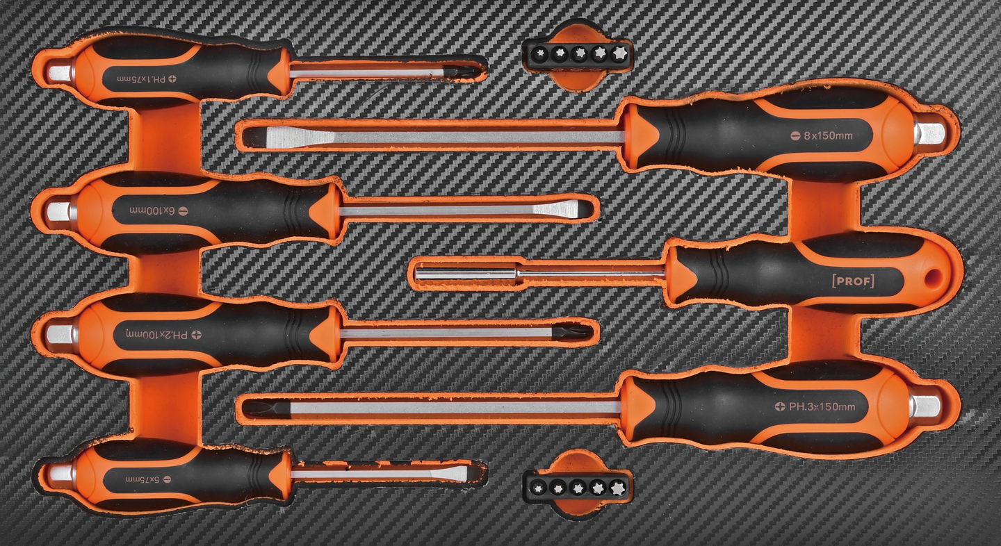 Ruuvitalttasarja PROF vaunuun 16-osainen