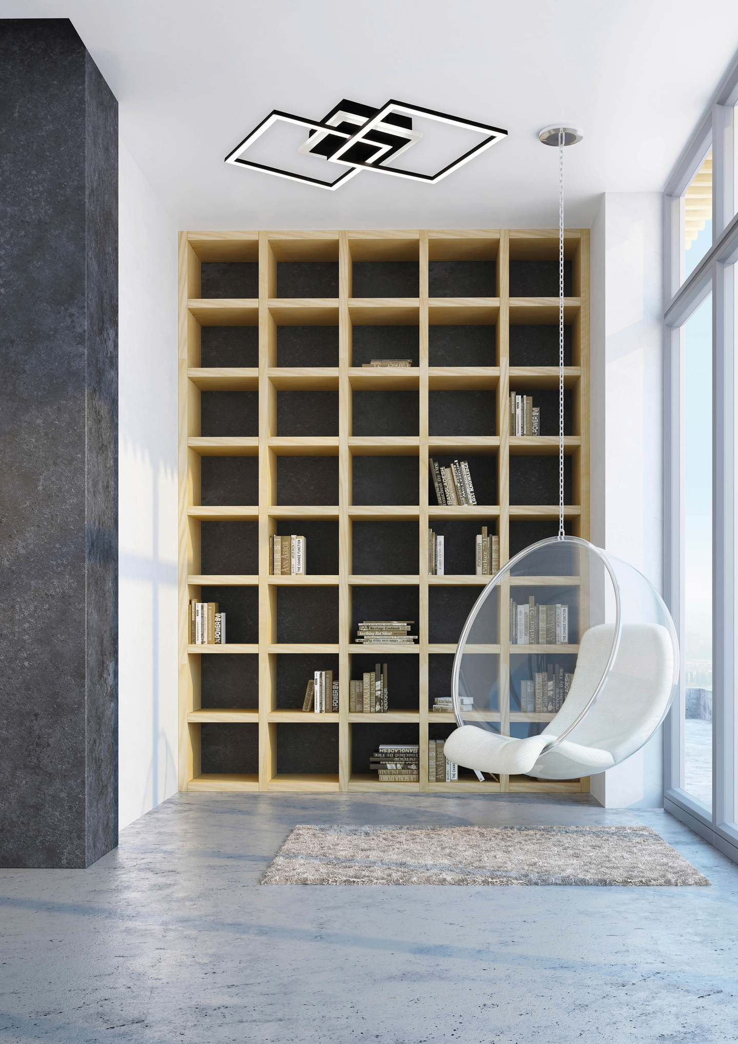 Kattovalaisin TRIO Venida led 25W neliö mattamusta