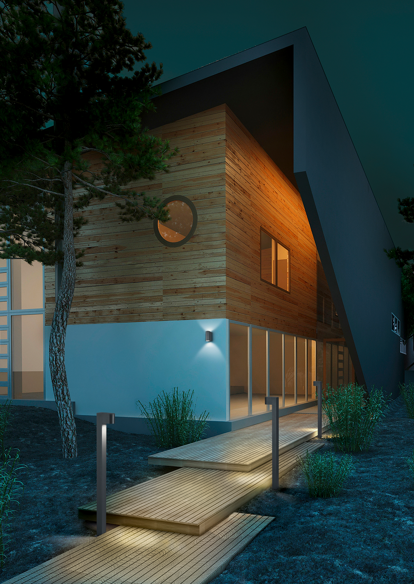 Ulkoseinävalaisin TRIO Roya 2xGU10 pyöreä antrasiitti