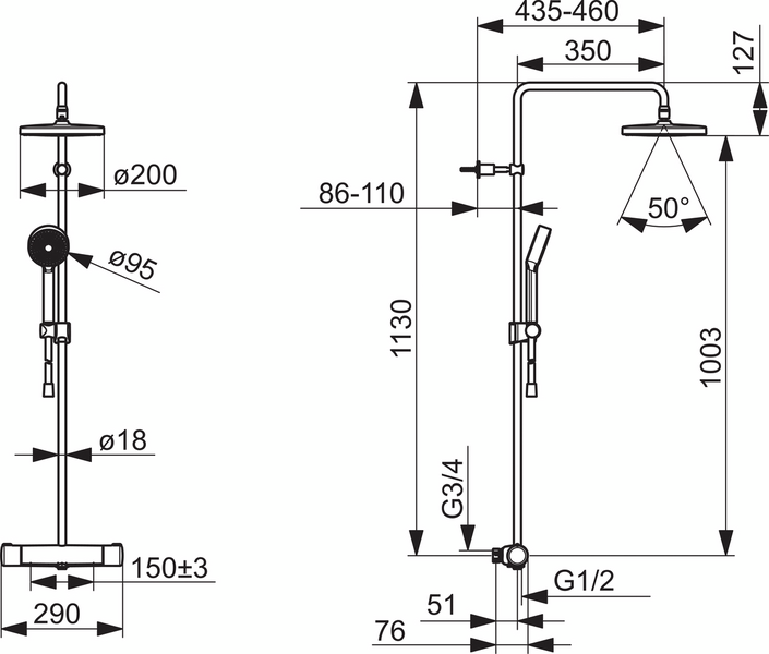 Sadesuihkuhana Oras 7402-33 Nova musta