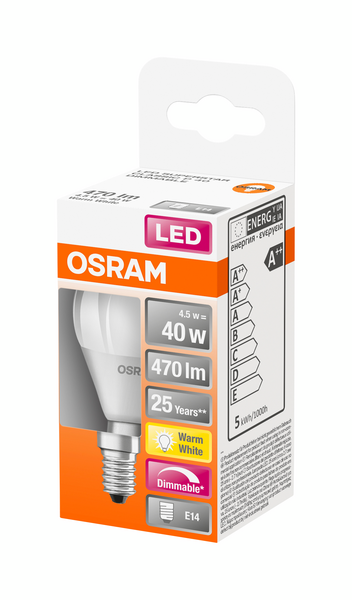 Led-pienkupulamppu OSRAM Superstar 470lm 827 E14 himmeä Dim