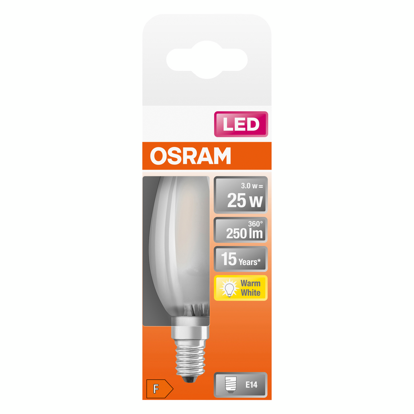 LED-LAMPA OSRAM KRON 25 E14 MATT 827 CL B