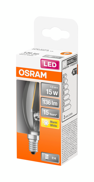 Led-kynttilälamppu OSRAM Star 136lm 827 E14 kirkas