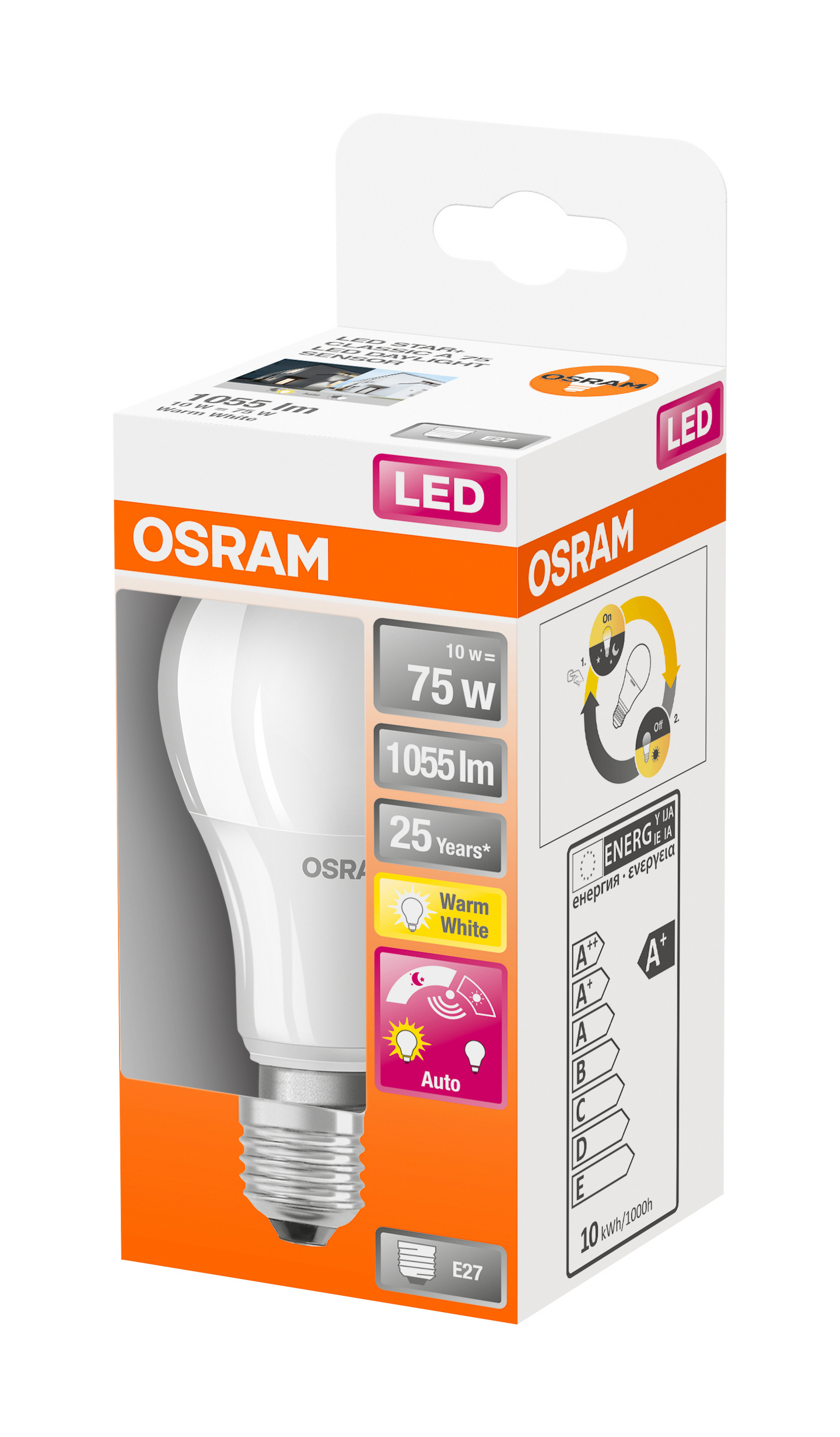 Led-vakiolamppu OSRAM Star+ 1055lm 827 himmeä E27 DL Sen