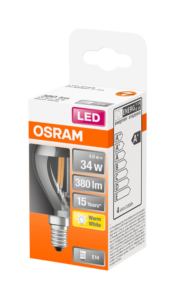 Led-pääpeililamppu OSRAM Star 380lm 827 E14 hopea