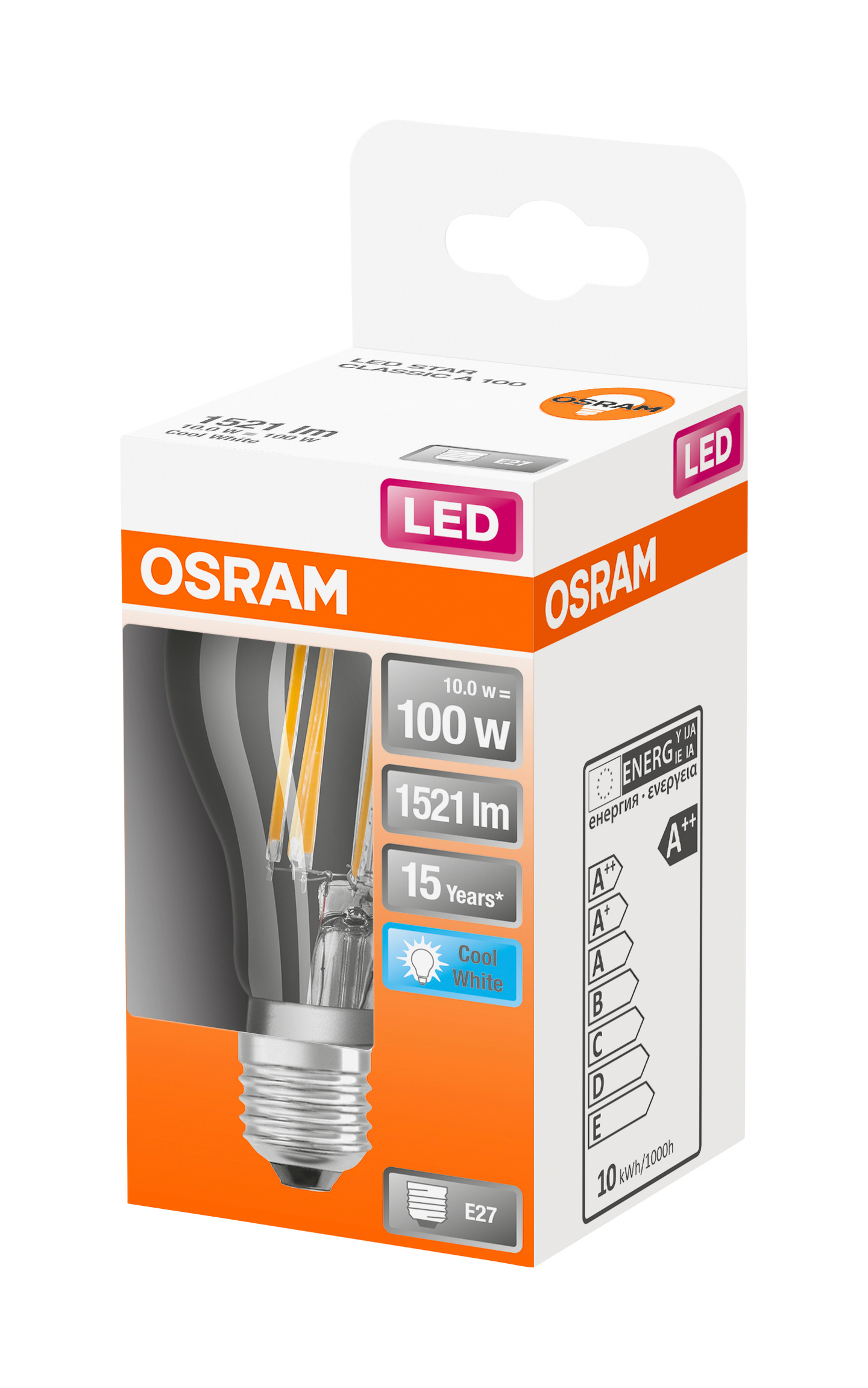 Led-vakiolamppu OSRAM Star 1521lm 840 E27 kirkas