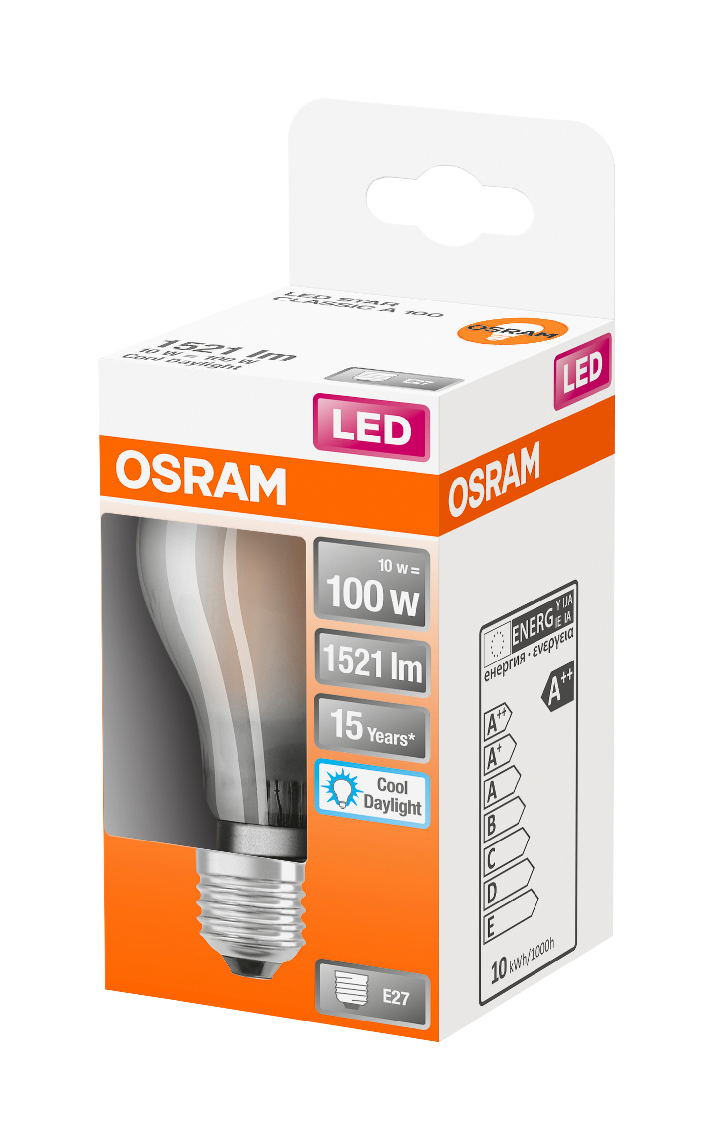 Led-vakiolamppu OSRAM Star 1521lm 865 E27 himmeä
