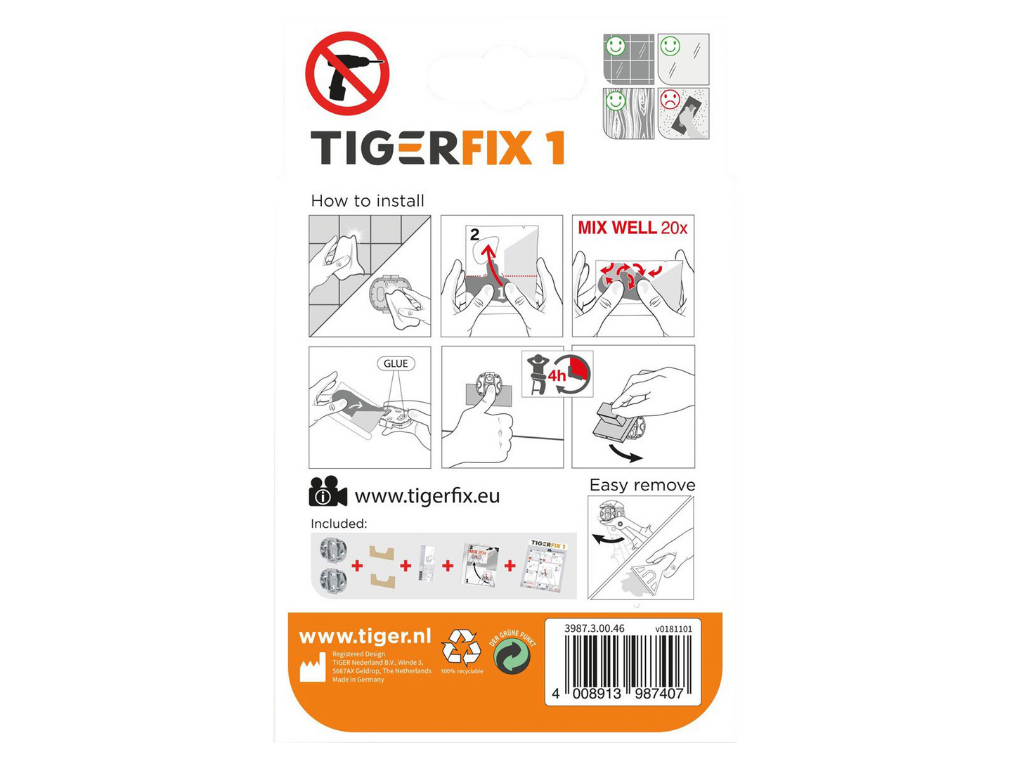 Kiinnitysmassa tigerfix 1