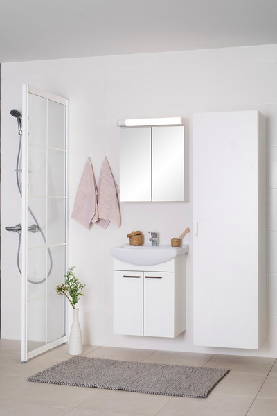 Allaskaappi Finnmirror Basic 55 posliinialtaalla harmaa tammi