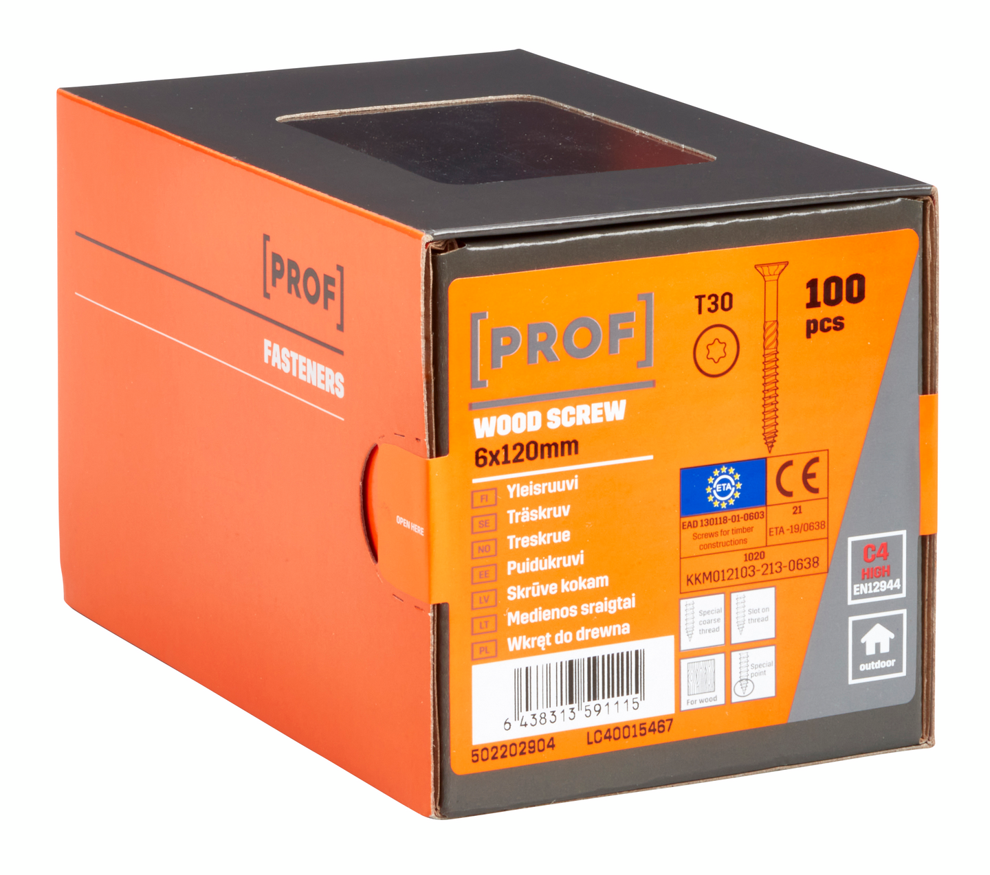 TRÄSKRUV TFT C4 ETA T30 6X120 100ST