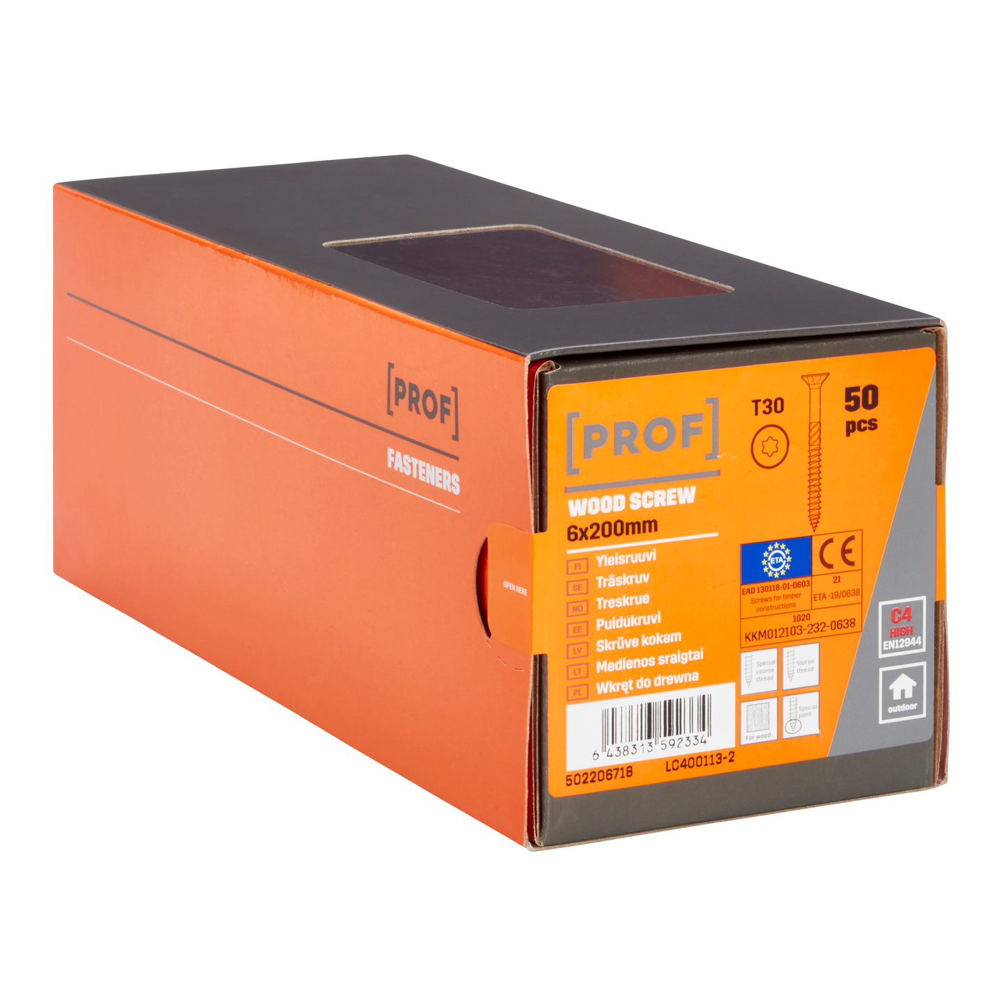 TRÄSKRUV TFT C4 ETA T30 6X200 50 PROF